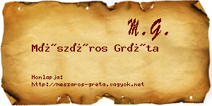 Mészáros Gréta névjegykártya