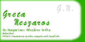 greta meszaros business card