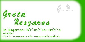 greta meszaros business card